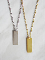 classic bar necklace . vertical . short