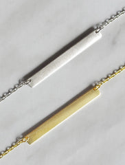 classic skinny bar necklace . horizontal