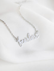 silver fearless necklace