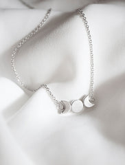 silver filled moon phase necklace