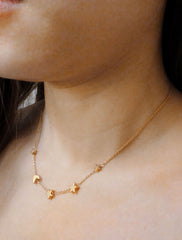 moon and stars necklace modelled side view