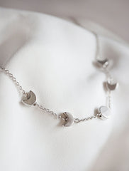 silver filled moon phase necklace