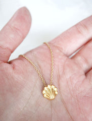 seashell necklace in hand
