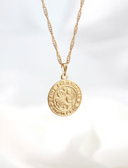 14k gold filled st. christopher necklace