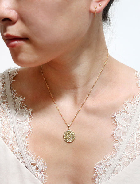 small st christopher necklace modelled