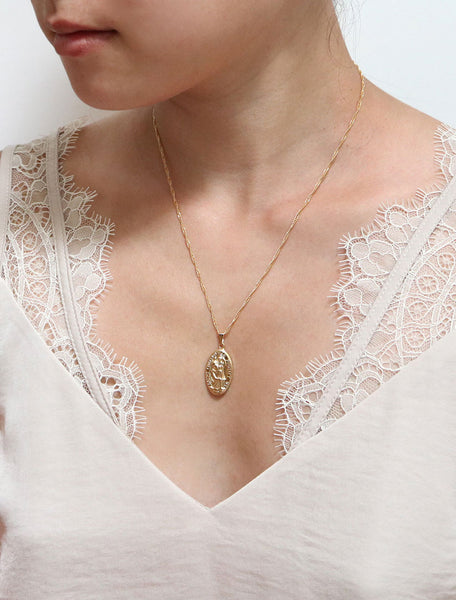 large st. christopher oval pendant modelled
