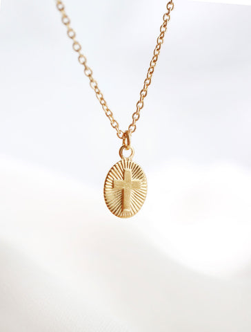 tiny st. christopher coin necklace