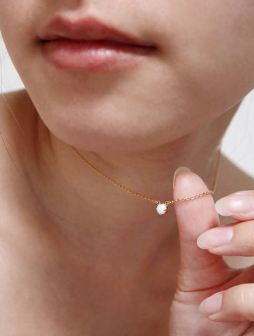 tiny moon phase necklace