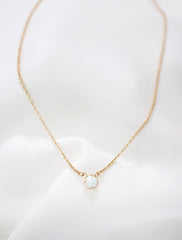 gold filled opal pendant necklace