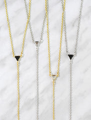 tria Y drop slip necklace