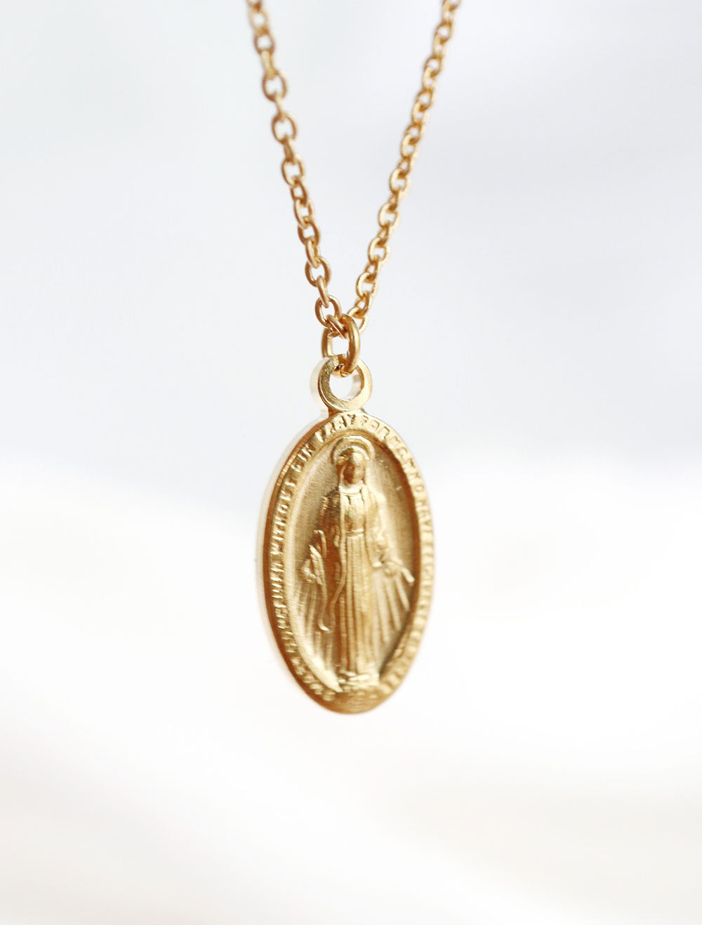 14k gold filled miraculous medal necklace