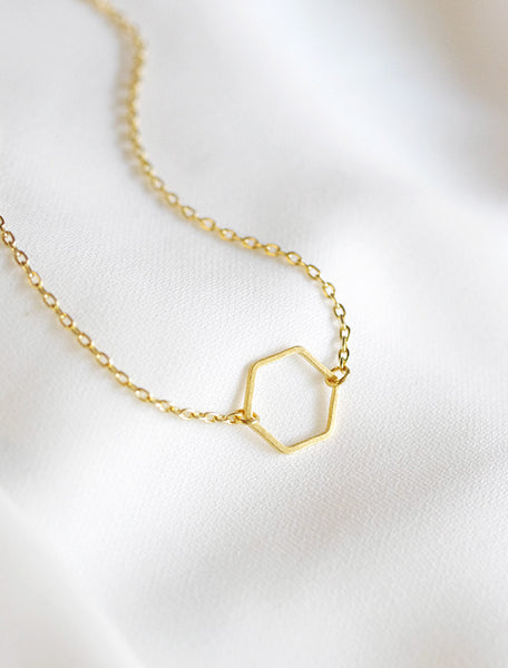 open hexagon necklace