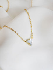 gold gemstone triangle necklace