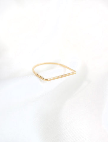gold filled D shaped ring