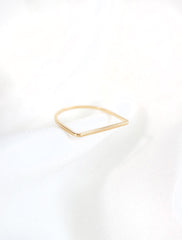 gold filled D shaped ring