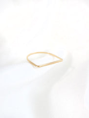 gold filled D shaped ring