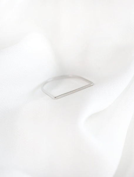 silver filled D shaped ring