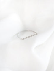 silver filled D shaped ring
