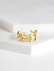 gold branch ring