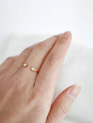 14k gold filled crystal cuff ring modelled