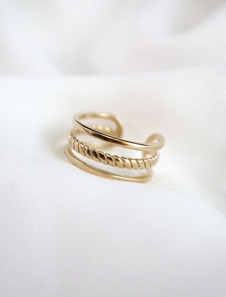 gold dainty cage ring