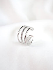 adjustable silver dainty cage ring