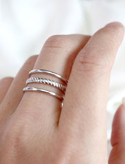 minimal cage ring worn
