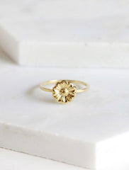 gold daisy flower ring