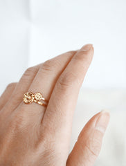 gold flower stacking rings