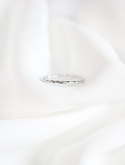 silver micro faceted band ring
