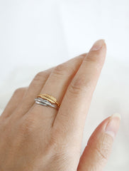 feather rings . set of 2