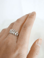 silver fern leaf ring worn
