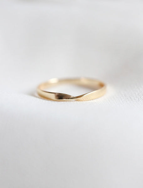 14k gold vermeil flat twisted ring