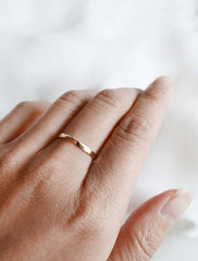 flat twist ring modelled in gold vermeil