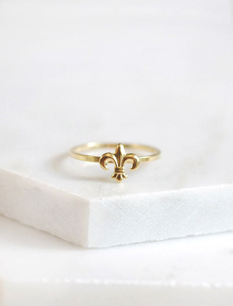 gold fleur de lis stacking ring