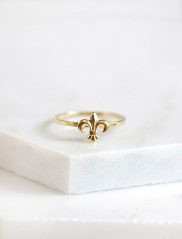 gold fleur de lis stacking ring
