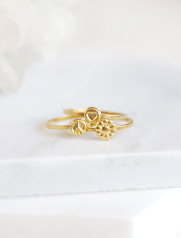gold hippie stacking rings