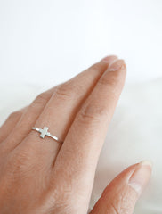 silver greek cross ring