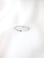 single silver hexagon band ring