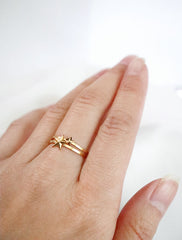 gold make a wish star stacking ring set modelled