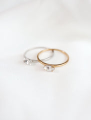 silver and gold filled marquis crystal rings in clear