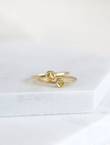 feather rings . set of 2