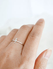silver seahorse ring worn