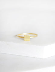 gold square stacking ring