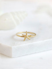 gold starfish ring