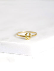 tiny gold horseshoe stacking ring