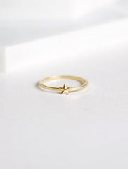 tiny gold star stacking ring