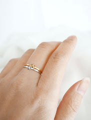 gold and silver star stacking rings