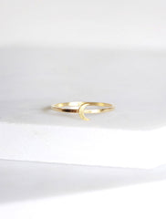 tiny gold moon stacking ring