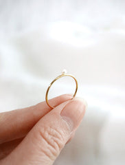 gold tiny pearl ring